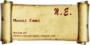 Moosz Emmi névjegykártya